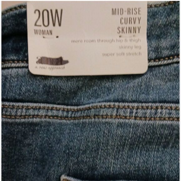 ANA A New Approach Jeans Mid Rise Curvy Skinny Size 20W Inseam 29” Soft stretch - Picture 4 of 7